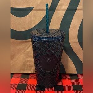 🎄NEW✨Starbucks 2021 Holiday Evergreen Diamond Emerald Cut Jewel Bling Tumbler